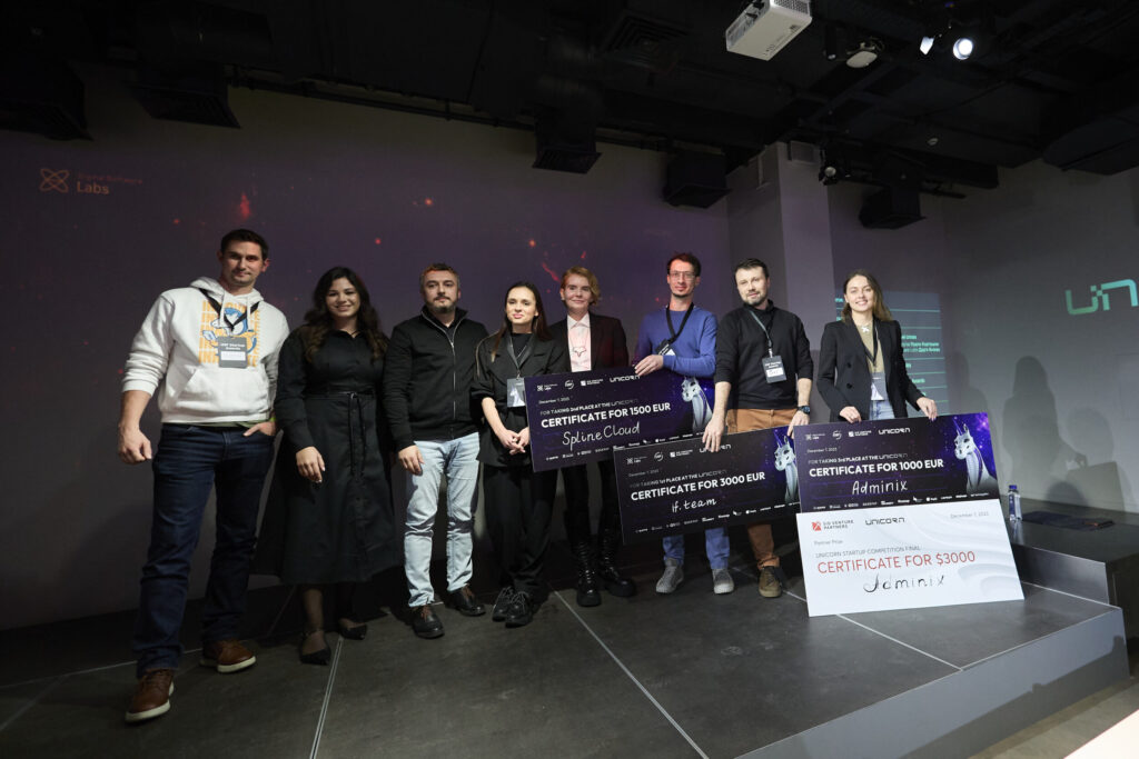UNICORN jury members and founders of top-3 selected startups