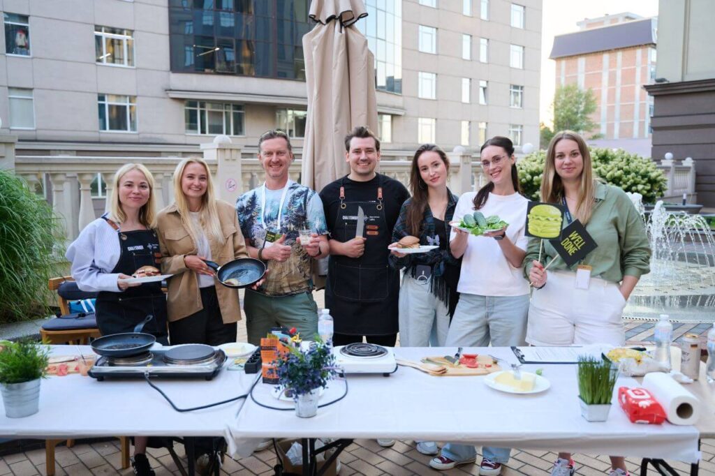 Founders at an outdoor barbecue in a Kyiv garden